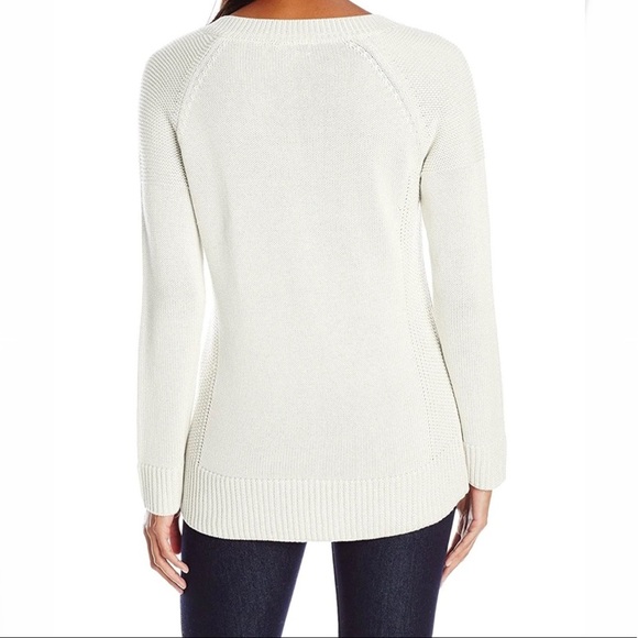 Calvin Klein Ivory Lace Up Sweater - Picture 2 of 13
